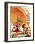 "Card Game at the Beach," August 28, 1943-Alex Ross-Framed Premium Giclee Print