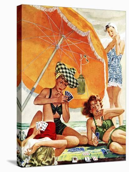 "Card Game at the Beach," August 28, 1943-Alex Ross-Stretched Canvas