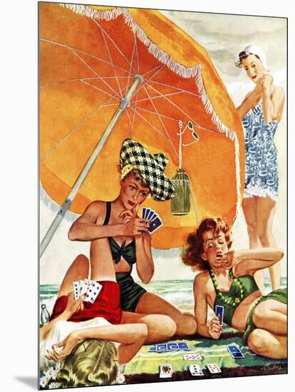 "Card Game at the Beach," August 28, 1943-Alex Ross-Mounted Giclee Print