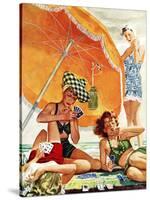 "Card Game at the Beach," August 28, 1943-Alex Ross-Stretched Canvas