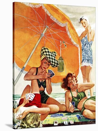 "Card Game at the Beach," August 28, 1943-Alex Ross-Stretched Canvas