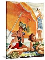 "Card Game at the Beach," August 28, 1943-Alex Ross-Stretched Canvas