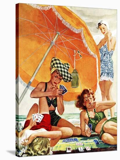 "Card Game at the Beach," August 28, 1943-Alex Ross-Stretched Canvas