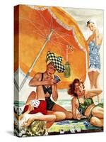 "Card Game at the Beach," August 28, 1943-Alex Ross-Stretched Canvas