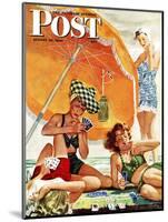 "Card Game at the Beach," Saturday Evening Post Cover, August 28, 1943-Alex Ross-Mounted Premium Giclee Print