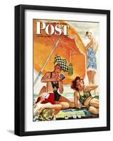 "Card Game at the Beach," Saturday Evening Post Cover, August 28, 1943-Alex Ross-Framed Giclee Print