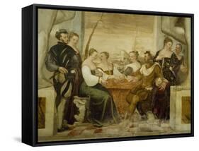 Card Games-Giovanni Antonio Fasolo-Framed Stretched Canvas