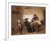 Card Players, 1870 (Oil on Canvas)-Luigi Zuccoli-Framed Giclee Print