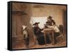 Card Players, 1870 (Oil on Canvas)-Luigi Zuccoli-Framed Stretched Canvas