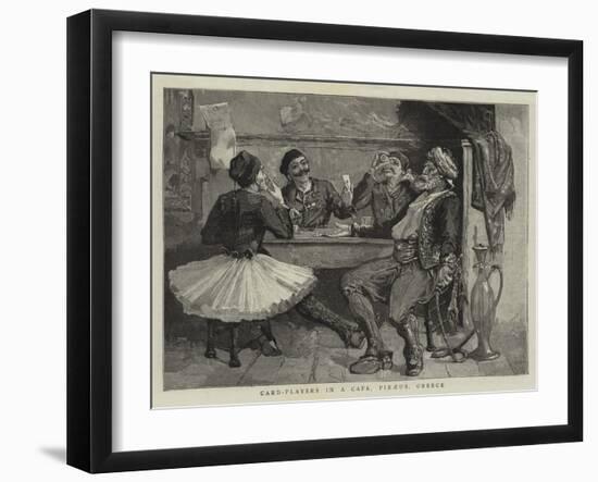 Card-Players in a Cafe, Piraeus, Greece-null-Framed Giclee Print