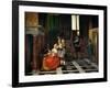 Card Players in an Opulent Interior-Pieter de Hooch-Framed Giclee Print