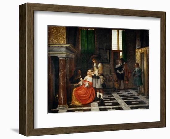 Card Players in an Opulent Interior-Pieter de Hooch-Framed Premium Giclee Print