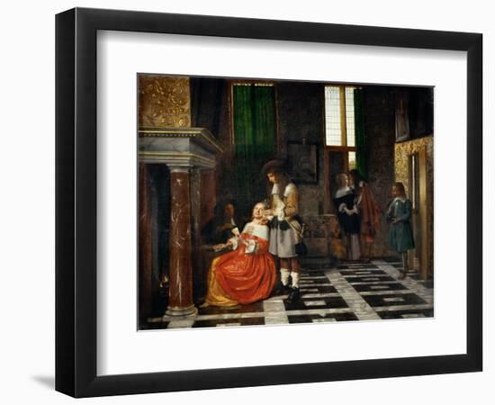 Card Players in an Opulent Interior-Pieter de Hooch-Framed Premium Giclee Print