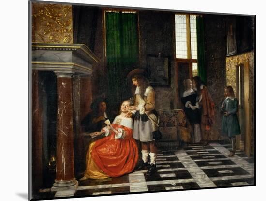 Card Players in an Opulent Interior-Pieter de Hooch-Mounted Giclee Print