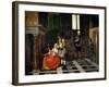 Card Players in an Opulent Interior-Pieter de Hooch-Framed Giclee Print