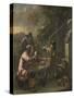 Card Players-Johannes Natus-Stretched Canvas