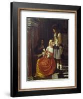 Card Players-Pieter de Hooch-Framed Giclee Print