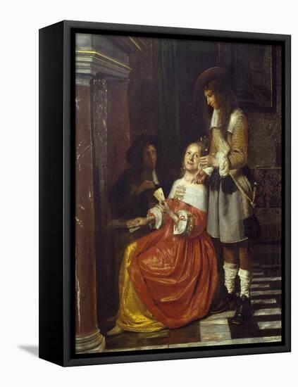 Card Players-Pieter de Hooch-Framed Stretched Canvas