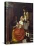 Card Players-Pieter de Hooch-Stretched Canvas