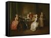 Card-Playing Gathering-Joseph F. zugeschr Nollekens-Framed Stretched Canvas