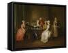 Card-Playing Gathering-Joseph F. zugeschr Nollekens-Framed Stretched Canvas