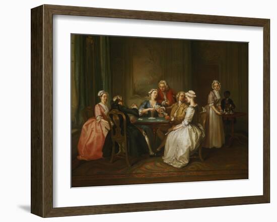 Card-Playing Gathering-Joseph F. zugeschr Nollekens-Framed Giclee Print