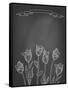 Card with Tulips on Chalkboard-tukkki-Framed Stretched Canvas
