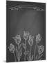 Card with Tulips on Chalkboard-tukkki-Mounted Art Print