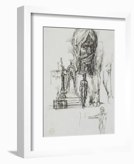 Cardboard 75. Sheet of Studies for "Salome Dancing"-Gustave Moreau-Framed Giclee Print