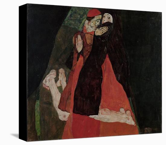 Cardinal and Nun (Caress)-Egon Schiele-Stretched Canvas