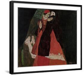 Cardinal and Nun (Caress)-Egon Schiele-Framed Art Print