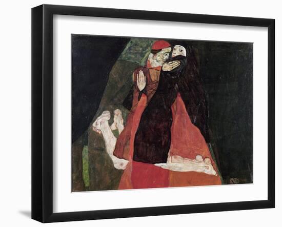 Cardinal and Nun (Tenderness)-Egon Schiele-Framed Giclee Print