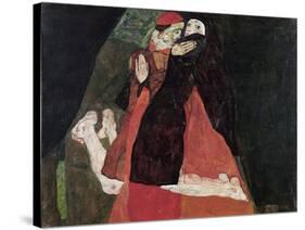 Cardinal and Nun (Tenderness)-Egon Schiele-Stretched Canvas