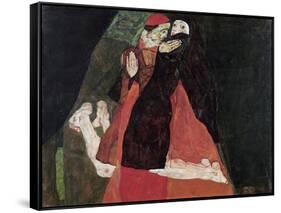 Cardinal and Nun (Tenderness)-Egon Schiele-Framed Stretched Canvas
