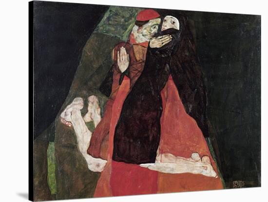 Cardinal and Nun (Tenderness)-Egon Schiele-Stretched Canvas