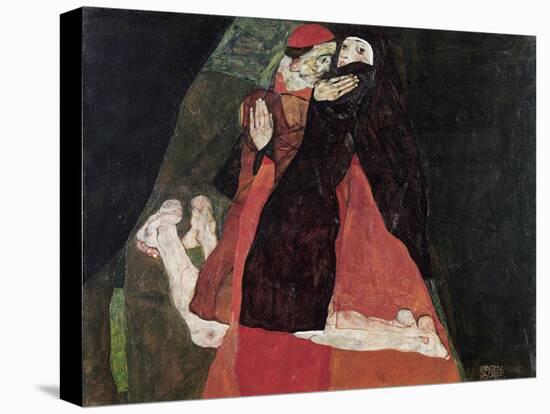 Cardinal and Nun (Tenderness)-Egon Schiele-Stretched Canvas