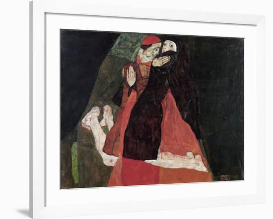 Cardinal and Nun (Tenderness)-Egon Schiele-Framed Giclee Print