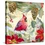 Cardinal and Pinecones I-Lanie Loreth-Stretched Canvas