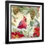 Cardinal and Pinecones I-Lanie Loreth-Framed Art Print