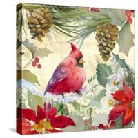 Cardinal and Pinecones I-Lanie Loreth-Stretched Canvas