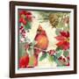 Cardinal and Pinecones II-Lanie Loreth-Framed Art Print