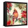 Cardinal and Pinecones II-Lanie Loreth-Framed Stretched Canvas