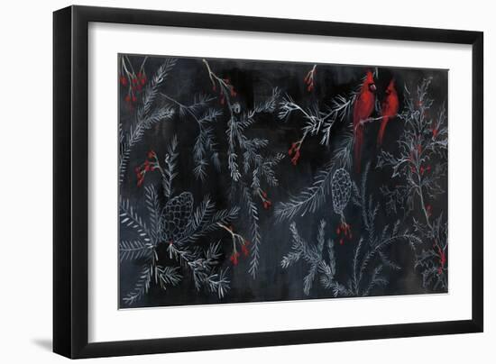 Cardinal Chalkboard-Danhui Nai-Framed Art Print