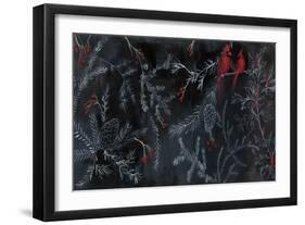 Cardinal Chalkboard-Danhui Nai-Framed Art Print