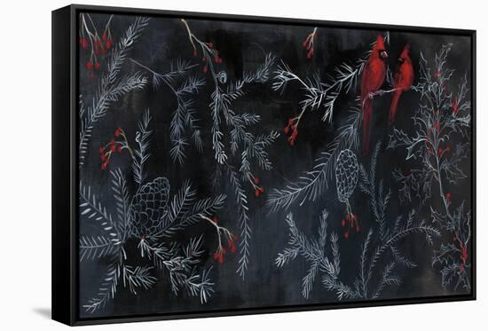 Cardinal Chalkboard-Danhui Nai-Framed Stretched Canvas