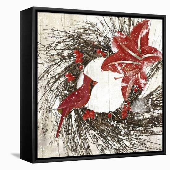 Cardinal Christmas I-Color Bakery-Framed Stretched Canvas