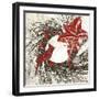 Cardinal Christmas I-Color Bakery-Framed Giclee Print