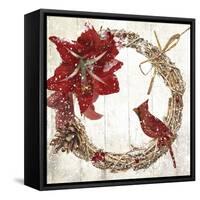 Cardinal Christmas II-Color Bakery-Framed Stretched Canvas