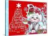 Cardinal Christmas Pal - Snowman - Tree Greeting-Sheena Pike Art And Illustration-Stretched Canvas