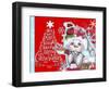 Cardinal Christmas Pal - Snowman - Tree Greeting-Sheena Pike Art And Illustration-Framed Giclee Print